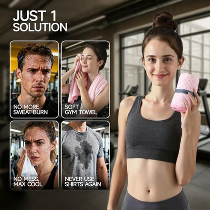 REDKISS 4 Pack Microfiber Workout Towels, Quick-Dry Gym Towels for Men, Yoga & Running, Soft Breathable, 39" x 16" - color: Pink/Light Blue/Green/Light Purple