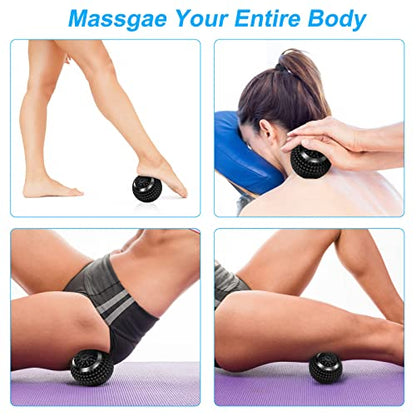 Uppye Vibrating Ball Massager, 4-Speed High-Intensity Fitness Lacrosse Ball, Mobility Ball for Workout Recovery, Deep Tissue Massager for Pain Relief and Trigger Point Treatment (Black) - color: Black