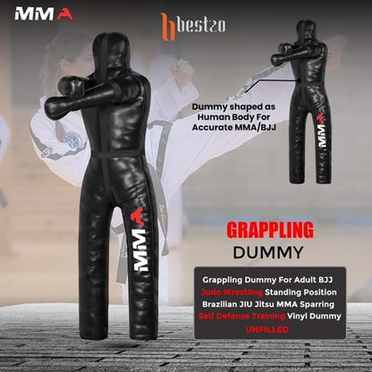 Bestzo MMA Grappling Dummy for Adult,Wrestling Dummy Jiu Jitsu, Judo Punching Bag Sparring Self Defense Training Dummy Black - Unfilled - size: 48 inches (4 ft)