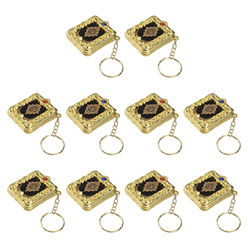 BESPORTBLE Quran Koran Books Pendant Keychain Vintage Religious Book Keyring Mini Hanging Ornament for Car Keys Handbags Backpacks 10 pcs