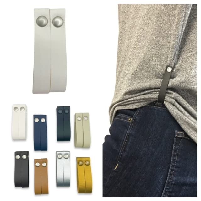 Magnetic Shirt Accessories, Clothing Cinch Clips, T-Shirt Clips, 1 Pair (2 Clips) (White) - color: White