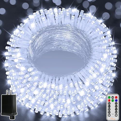 Ollny 262FT 800LED White Christmas Lights Outdoor Indoor Plug in - color: Cool White, size: 800LED