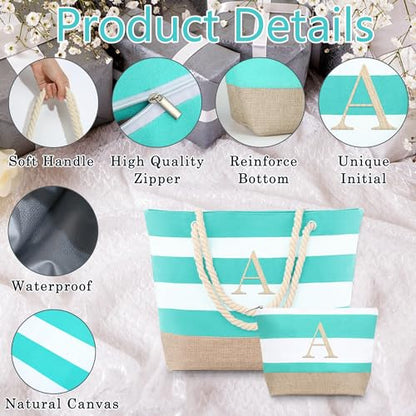 YOOLIFE Beach Bags for Women - Travel Canvas Beach Tote, Pool Waterproof Bag, Travel Essentials, Gifts for Women Birthday - color: Blue, style: D