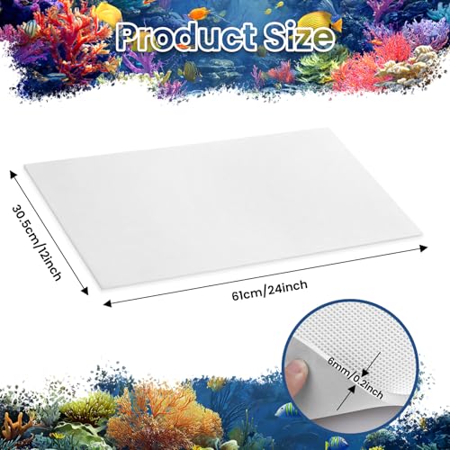 12 x 24 Inch Fish Tank Pad, 6mm Aquarium Leveling Mat, White | Water-Resistant Surface, Easy to Cut, Helps Cushion the Tank Base, Suitable for Aquariums and Terrariums - color: White, size: 12 x 24in