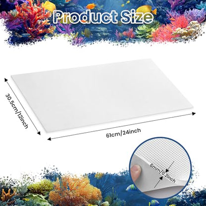 12 x 24 Inch Fish Tank Pad, 6mm Aquarium Leveling Mat, White | Water-Resistant Surface, Easy to Cut, Helps Cushion the Tank Base, Suitable for Aquariums and Terrariums - color: White, size: 12 x 24in