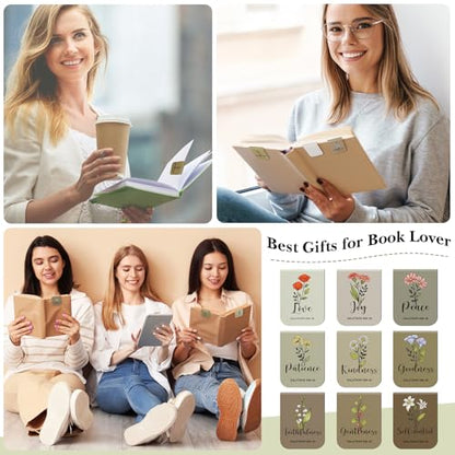 Tisancy 9 Pcs Christian Magnetic Bookmarks Bulk Inspirational Gifts Leather Bookmarks Handmade Bible Motivational Gifts for Vbs Sunday School Book Club(Gray Brown) - color: Gray Brown