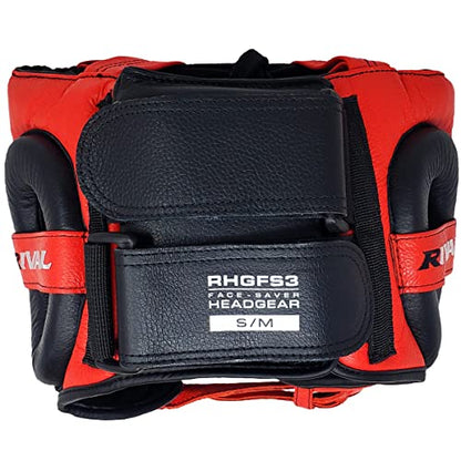 RIVAL Boxing RHGFS3 Face-Saver Sparring Headgear - Wide Eye Opening, Premium Leather, and Thermoplastic Inner Frame - color: Red, size: Large-X-Large