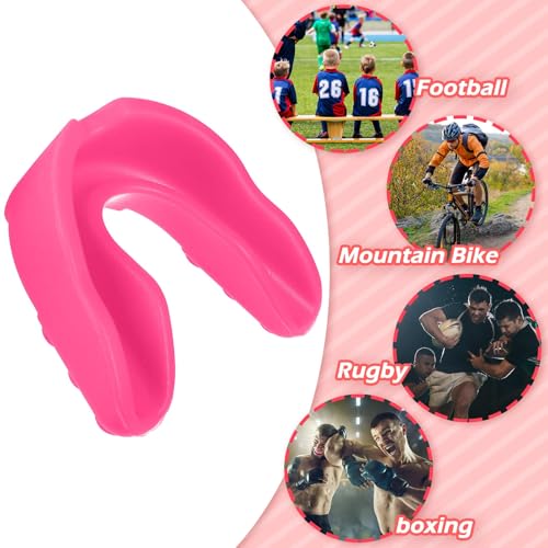 Kathfly 100 Pack Sports Mouth Guard Bulk Athletic Mouthguard Silicone Gum Mouthpiece Teeth Protection for Football Boxing Basketball Hockey Karate Lacrosse Wrestling(Pink) - color: Pink