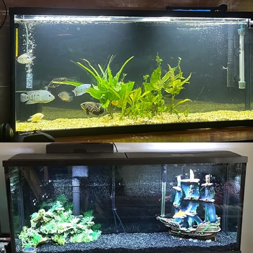 ELEBOX Aquarium Background Blue Black Fish Tank Background Picture 2 Sides Fish Backdrop for Aquarium Wallpaper 16"x 40" - size: 15.7" H x40.2" L