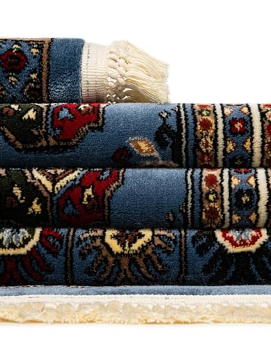 Rugs.com Bokhara Collection Rug – 6 Ft Runner Blue Medium-Pile Rug Perfect for Hallways, Entryways - color: Blue, size: 2' x 6' Runner