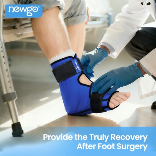 NEWGO Ice Pack Foot Ankle Ice Pack Wrap for Plantar Fasciitis, Foot Surgery Recovery, Hot Cold Therapy Ice Boot Foot for Bunions, Ankle Injury, Swelling, Burning Feet - Blue - color: Blue