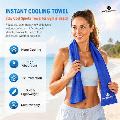 YQXCC 4 Pack Cooling Towels (40"x12"), Cool Neck Towel, Soft Breathable Microfiber for Gym, Yoga, Golf, Running, Camping & Summer Outdoor Activities - color: 2 Dark Gray + 2 Dark Blue