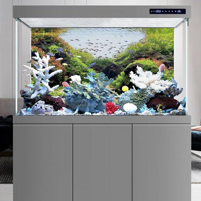 AWERT 72x16 inches Stone Aquarium Background Aquatic Plant River Bed & Lake Fish Tank Background Seaweed Fish Tank Background Vinyl Background - size: 72x16in/180x40cm