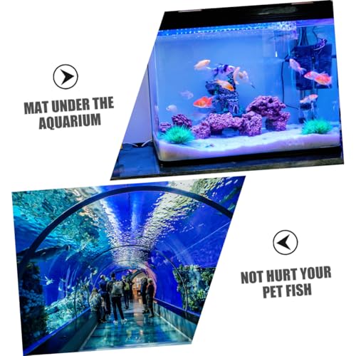 Mikikit 2pcs Thickened Aquarium Mat Nonslip Cushioning Pad for Fish Tank Bottom for Reptiles and Aquatic Pets Cut for