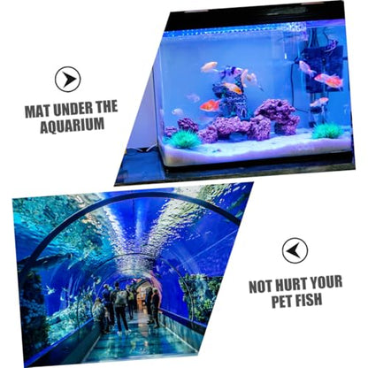 Mikikit 2pcs Thickened Aquarium Mat Nonslip Cushioning Pad for Fish Tank Bottom for Reptiles and Aquatic Pets Cut for