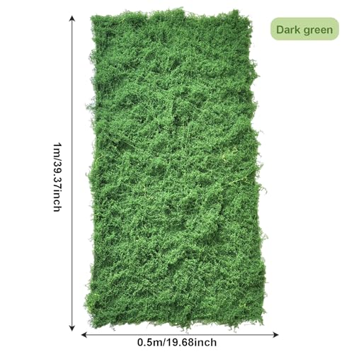Fake Moss for Crafts 19.68" x 39.37" Artificial Moss for Indoor Plants Decorating Dark Green Faux Grass for Planters Crafts DIY Table Centerpieces Fairy Garden Floral Wedding 50 x 100cm