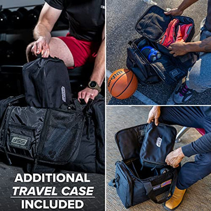 Gym Bag With Moveable & Removable Dividers Made from 1000D Nylon (Utility Duffel - Black) - color: Black, style: Sneaker Bag (Utility)