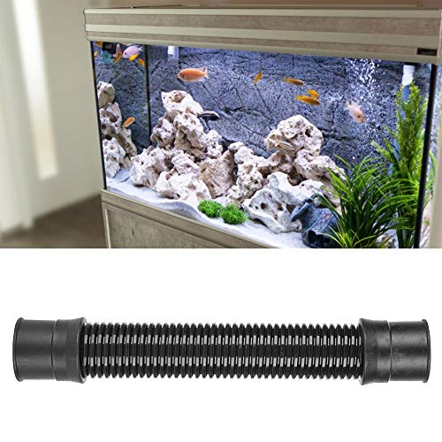 Aquarium Water Hose, 25mm Black Corrugated EVA Tubing, Fish Tank Maintenance Hose for Fresh and Saltwater Tanks