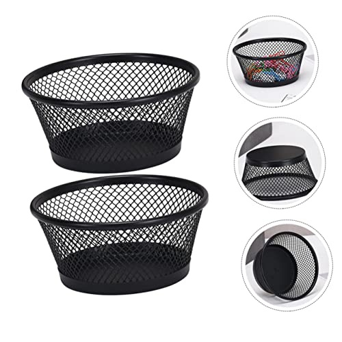 2Pcs Paper Clip Mesh Dispenser Multi-functional Organizer for Office Desk Adjustable Storage Container Lid Suitable for Home and School Use