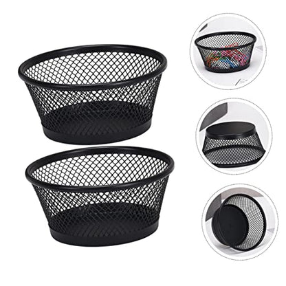 2Pcs Paper Clip Mesh Dispenser Multi-functional Organizer for Office Desk Adjustable Storage Container Lid Suitable for Home and School Use