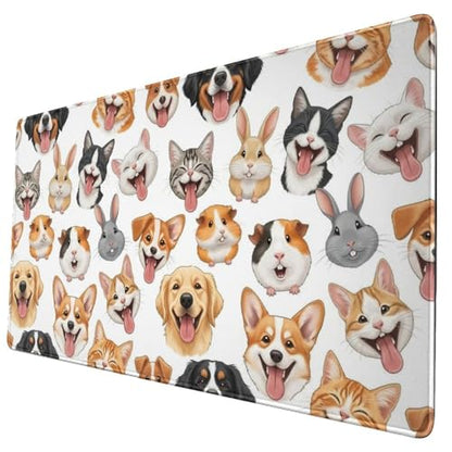 Thick Rubber Base Mouse Pad Rabbit Cat Dog Guinea Pig Pet, Large Desktop Mat Waterproof Daily Computer Accessory - color: Pattern (159), size: 29.5L x 15.8W inches
