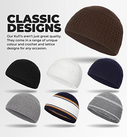 Tough Headwear Kufi Hat - Kufi Hats for Men Muslim, Turkish Kufi Cap - color: Brown