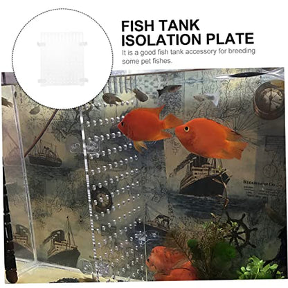 Toyvian Transparent Acrylic Aquarium Fish Tank Divider with Suction Cup Isolation Board for Separating Fish Suitable for Aquarium Compartmentalization