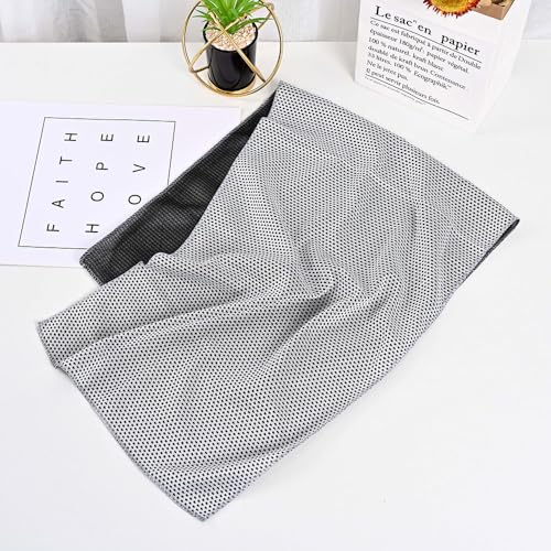Cooling Towels 40x12 inch Breathable Ice Towel Quick-Drying Neck Face Yoga Towel for Gym Fitness Working Out Exercise (40 * 12 in,Light Gray) - color: Light Gray, size: 40*12 in