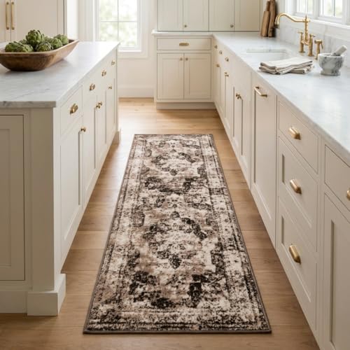 Unique Loom Sofia Collection Area Rug - Salle Garnier (2' x 5' 1" Runner, Light Brown/ Brown) - color: Light Brown/Ivory, size: 2' x 5'1" (Runner)