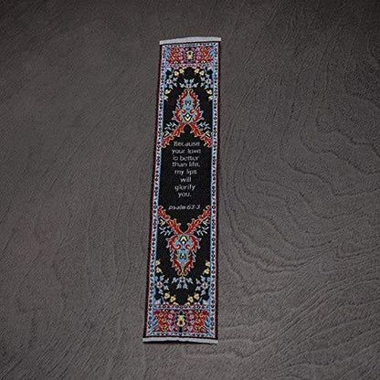 Logos Bookmark -Psalm 63:3, Christian, Cloth Carpet Bookmark - color: Your Love is Better Than Life, size: Single