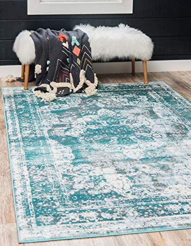 Unique Loom Sofia Collection Area Rug - Salle Garnier (2' 2" x 3' 1" Rectangle, Turquoise/ Blue) - color: Turquoise/Blue, size: 2'2" x 3'1" (Rectangular)