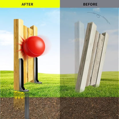 2pcs Fence Post Repair Kit - Fix Rotted or Damaged Wood Posts Without Replacement! Heavy-Duty Steel Brackets & Concrete Anchors for Permanent Stabilization