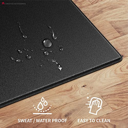 Bike Mat Compatible with Peloton Bike, 6mm Floor Protector | 6mm bike mat compatible with Peloton bike, providing non-slip waterproof protection for hardwood or carpet - size: 30x60", style: Logo Style