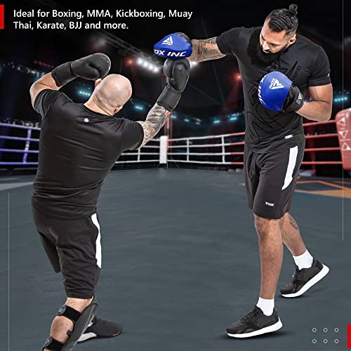 RDX Boxing Pads Focus Mitts, Maya Hide Leather Curved Hook and Jab Target Hand Pads, Great for MMA, Kickboxing, Martial Arts, Muay Thai, Karate Training, Padded Punching, Coaching Strike Shield - color: White
