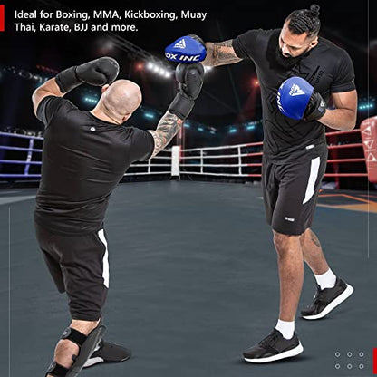 RDX Boxing Pads Focus Mitts, Maya Hide Leather Curved Hook and Jab Target Hand Pads, Great for MMA, Kickboxing, Martial Arts, Muay Thai, Karate Training, Padded Punching, Coaching Strike Shield - color: White