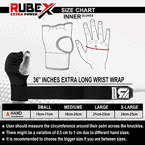 Slip on Boxing Hand Wraps Padded Thick Knuckle Inner Gloves 36 inches Elastic Wrist Strap Quick Wrap Under Mitts for Martial Arts, Muay Thai, MMA, Kickboxing Men Womem - color: Black, size: X-Large