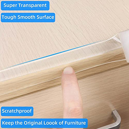 Clear Edge Protector Strip,1 Pack x 0.8in x 9.84FT | Sharp Edge Wrap Cover Tape, Self Adhesive Protective Bumper Guards for Cabinet Door Desk Bed Furniture Waterproof - size: 1 Pack x 0.8in x 9.84FT