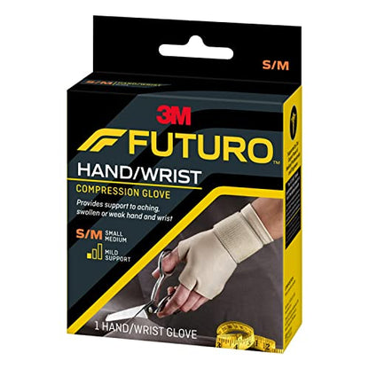 Futuro Hand and Wrist Compression Glove, Provides Support and Compression to Arthritic and Painful Hand Joints, Small/Medium, Beige (Pack of 12) - size: Small/Medium (Pack of 12)