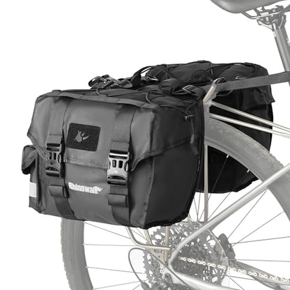 Rhinowalk Bike Pannier Bag for Bicycle Rear Rack Bag 22/40/50L Cycling Saddle Bag Luggage Storage Bag for Long Distance with Rain Cover - color: 22L