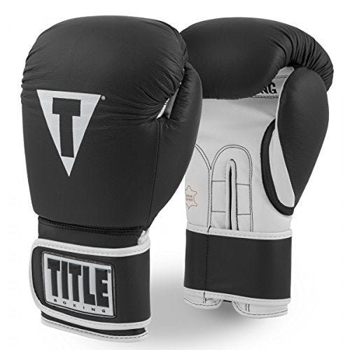 TITLE Boxing Pro Style Leather Training Gloves 3.0 - Boxing Gloves, Boxing Training Gloves, MMA Gloves, Oz Training Gloves, Kickboxing Gloves, Punching Bag Gloves, Sparring Gloves - color: Black/White, size: 16 oz