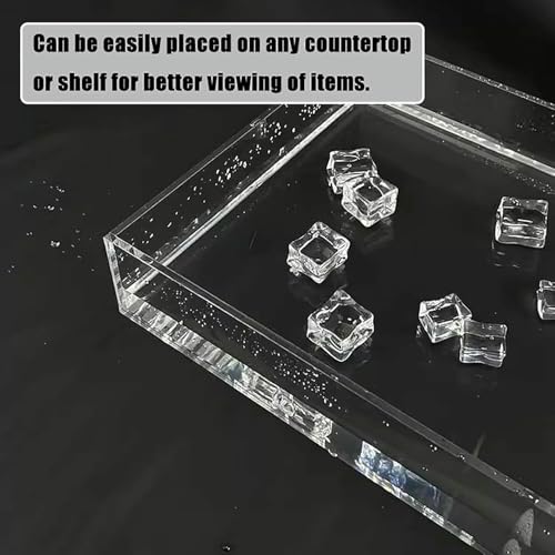 Creative Photography Tray Acrylic Display Cabinet, Transparent Shallow Water Tank Cosmetics Advertising Shooting Props, Thickness 5mm Storage Tray - size: 7.9x3.9x7.9in