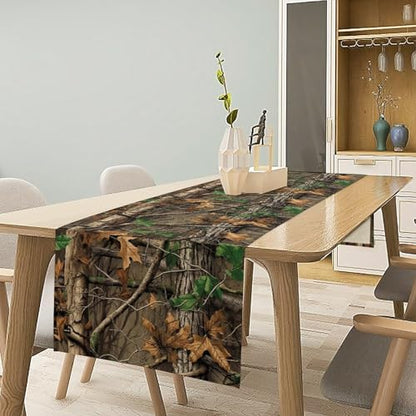 Camo Hunting Table Runners, Rustic Camouflage Camping Fashion Fall Woodland Cabin Wedding Coffee Table Runner, Farmhouse Style Table for Kitchen Dining Table WeddingGraduationParty 13x36in - color: Camouflage-2, size: 13x36 Inch