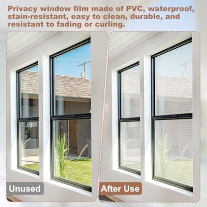 uxcell Window Privacy Film, 78.7 x 7.9 Inch Frosted Glass Window Film, Static Cling Non-Adhesive Reusable Door Coverings Fluted Pattern for Bathroom Home Living Room, Clear - size: 78.7 x 7.9 Inch