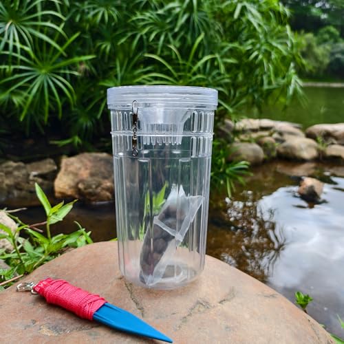Portable and Hard Plastic Aquarium Minnow&Small Fish Trap for Aquarium Children Fishing Outdoors,Durable Container Bait Trap Suitable for Fishing,Crab,Shrimp,Turtle - size: Medium