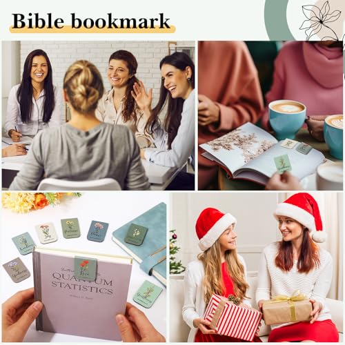 Tisancy 9 Pcs Christian Magnetic Bookmarks Bulk Inspirational Gifts Leather Bookmarks Handmade Bible Motivational Gifts for Vbs Sunday School Book Club(Green Brown) - color: Green Brown