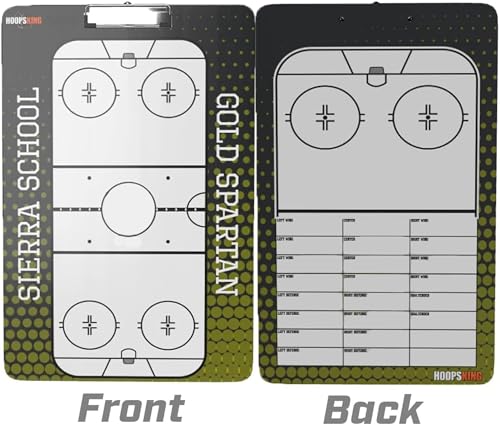 HOOPSKING Customized Ice Hockey Coaching Dry Erase Board | Personalized Hockey Clipboard | Blue Acrylic Letter Size | 15x11 inches | 100 Sheet Capacity - size: 9.5-15