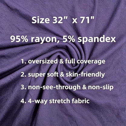 Lina & Lily Non-see-through Premium Jersey Maxi Hijab Head Scarf Wrap for Muslim Women - color: Dusty Purple