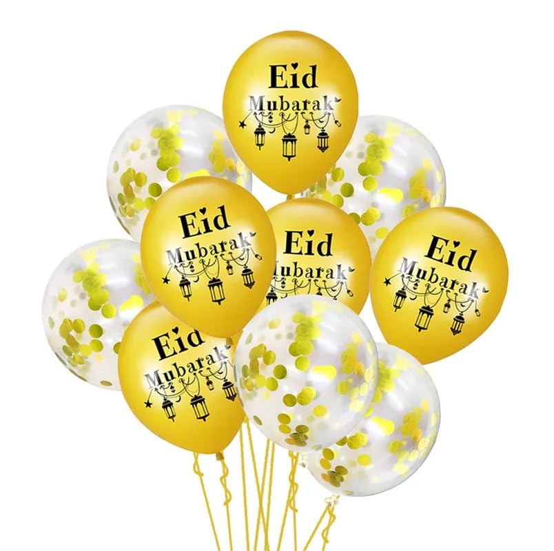 Generic 34 Pcs Eid Mubarak Party Decorations, Eid Mubarak Banner Eid Mubarak Latex Balloons Eid Mubarak Moon Foil Balloon for Eid Mubarak Ramadan Party Supplies,Eid and Ramadan Decorations
