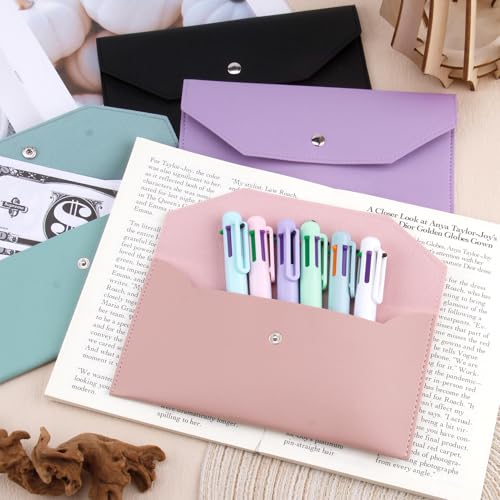 4 Pack PU Leather Cash Envelope Wallets for Women, Reusable Money Envelopes for Budgeting and Organizing Finances, Stylish and Durable Money Management System for Budgeting and Expense Tracking