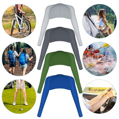 Yookat 4 Pieces Cooling Shawl Golf Cooling Shawl Arm Sleeve Sun Protection Golf Shrug for Women Men Outdoor Sports - color: Dark Gray, Light Gray, Blue, Green